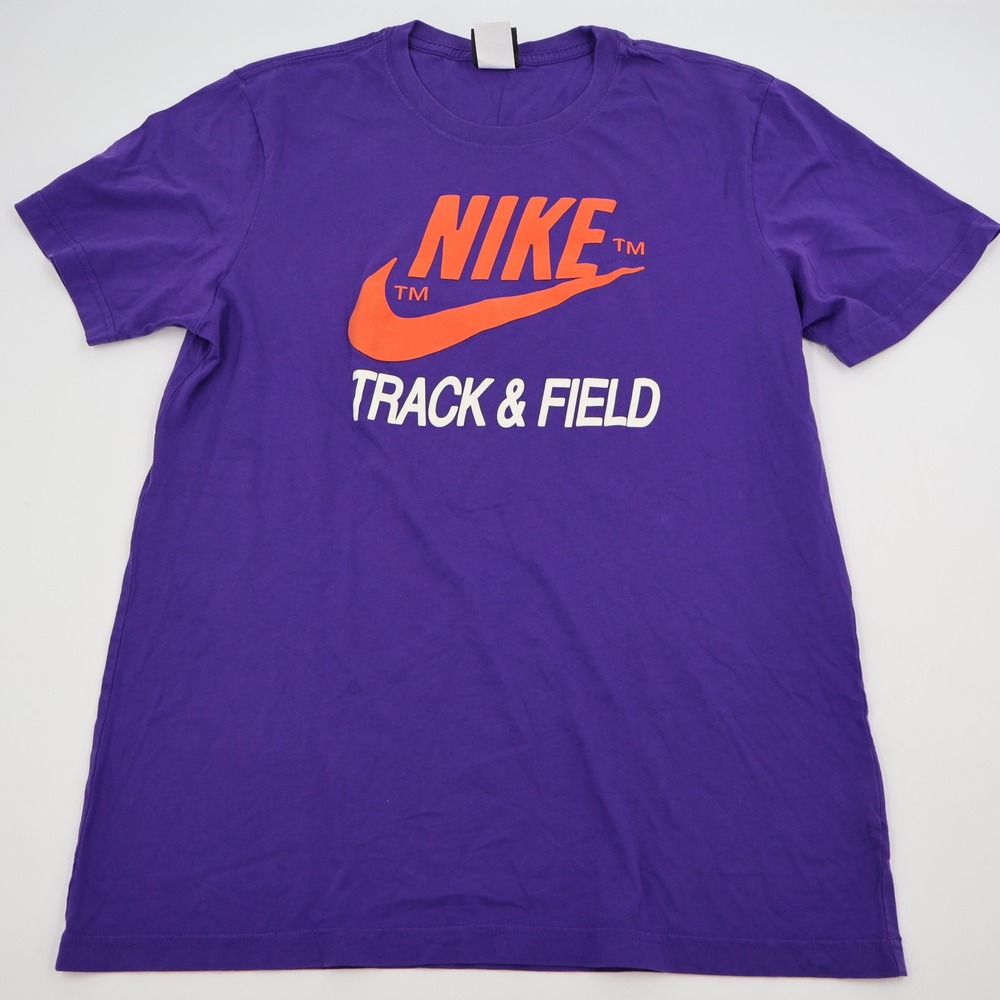 Nike Track & Field Graphic T-Shirt Mens Large Purple Orange 507287-547